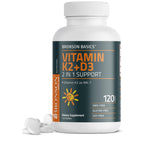Bronson Vitamin K2 D3 (MK7) Supplement 2-in-1 D3 & K2 Complex, 120 Tablets | Bone, Immune & Heart Health Support, Gluten-Free, Soy-Free, Non-GMO, Vitamin D3 5000 IU (125 mcg) & 90 mcg K2 MK-7