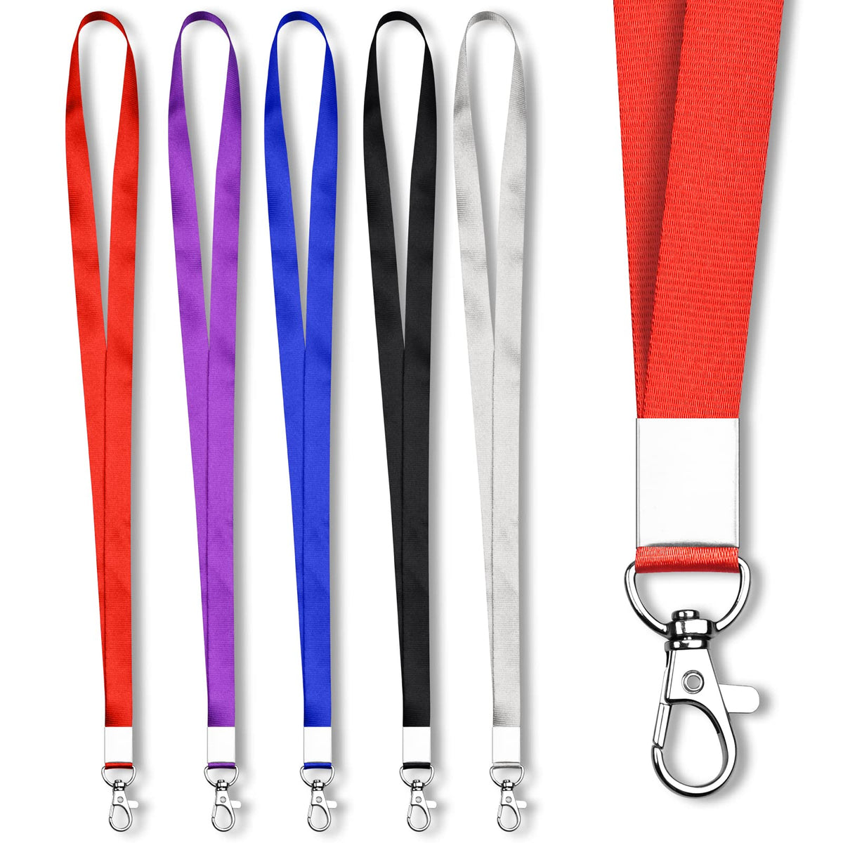 Mcyye 5 PCS Neck Badge Lanyards with Clip for Keys & ID, 5 Colors