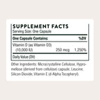 THORNE Vitamin D-10,000, Vitamin D3 Supplement, 10,000 IU, 60 Capsules | Supports Healthy Bones, Teeth & Muscles, Plus Cardiovascular & Immune Function*, Gluten & Dairy-Free, NSF Contents Certified