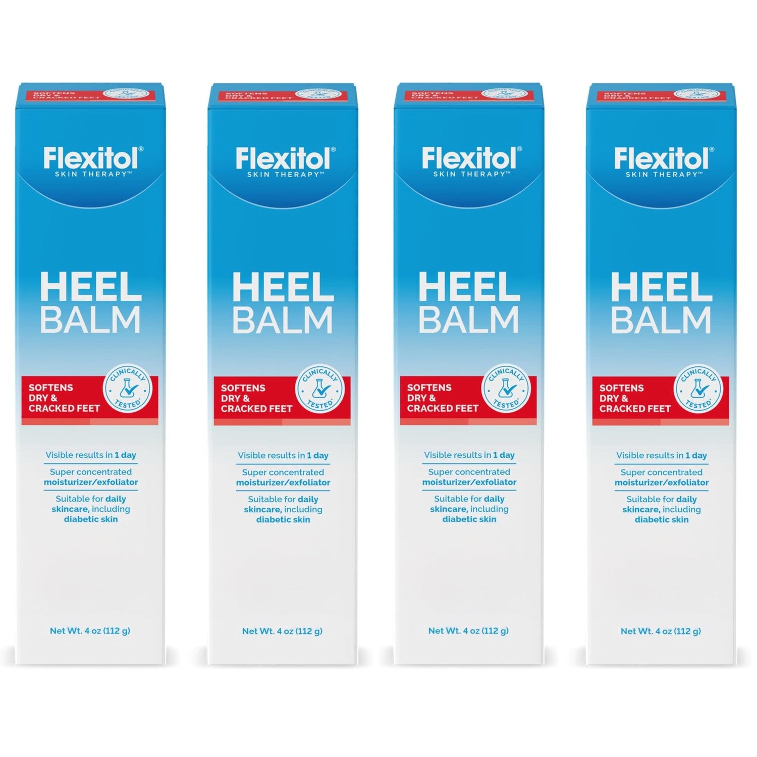 Flexitol Heel Balm Twin Pack, 25% Urea Cream for Dry Cracked Heels | 2x4 oz | Exfoliates & Moisturizes with Aloe, Vitamin E & Shea Butter, Visible Results in 1 Day, Diabetes-Friendly
