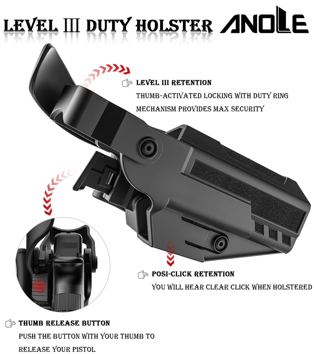 Level 3 Holster for Glock 17/19/19X/23/32/44/45, Right-Handed