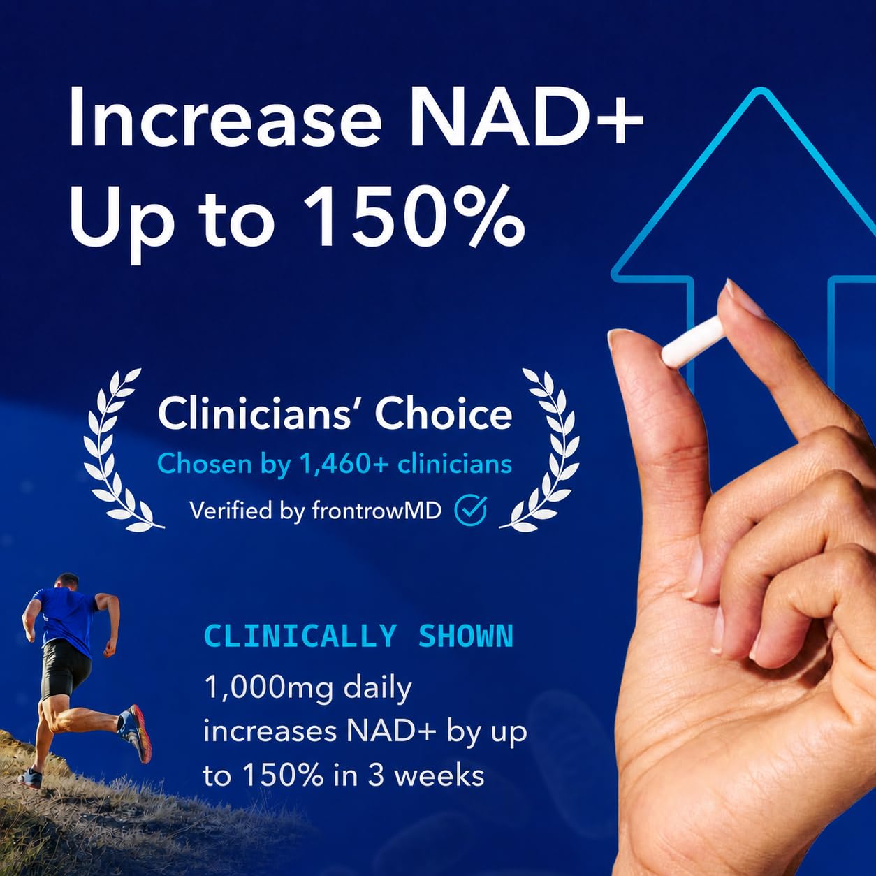 TRU NIAGEN NAD+ Supplement, Nicotinamide Riboside 1000mg, 30 Daily Servings | High-potency NAD+ support: 1000mg Niagen NR daily from two 500mg capsules, supports cellular energy and healthy aging.