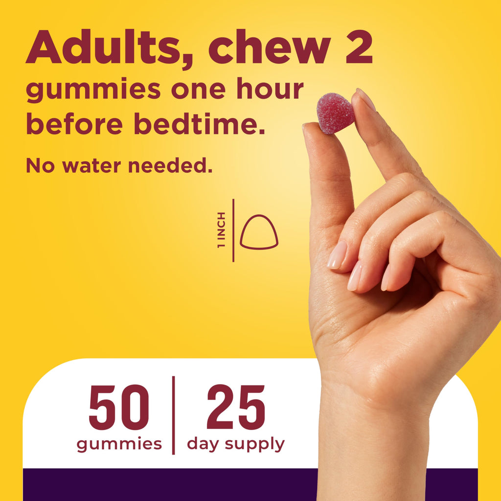 Nature Made Melatonin + Magnesium Gummies, Melatonin 3mg, 50 Gummies | Non-Habit Forming Sleep Aid, Sleep and Relax Support with Magnesium Citrate, Strawberry Flavor, 25 Day Supply