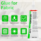 Fabric Glue，Mighty mend Liquid Stitch Fabric Adhesive，Permanent，Clear，Strong, Waterproof Washable for Repair and Patch, Clothes, Clothing Bonding 2oz。