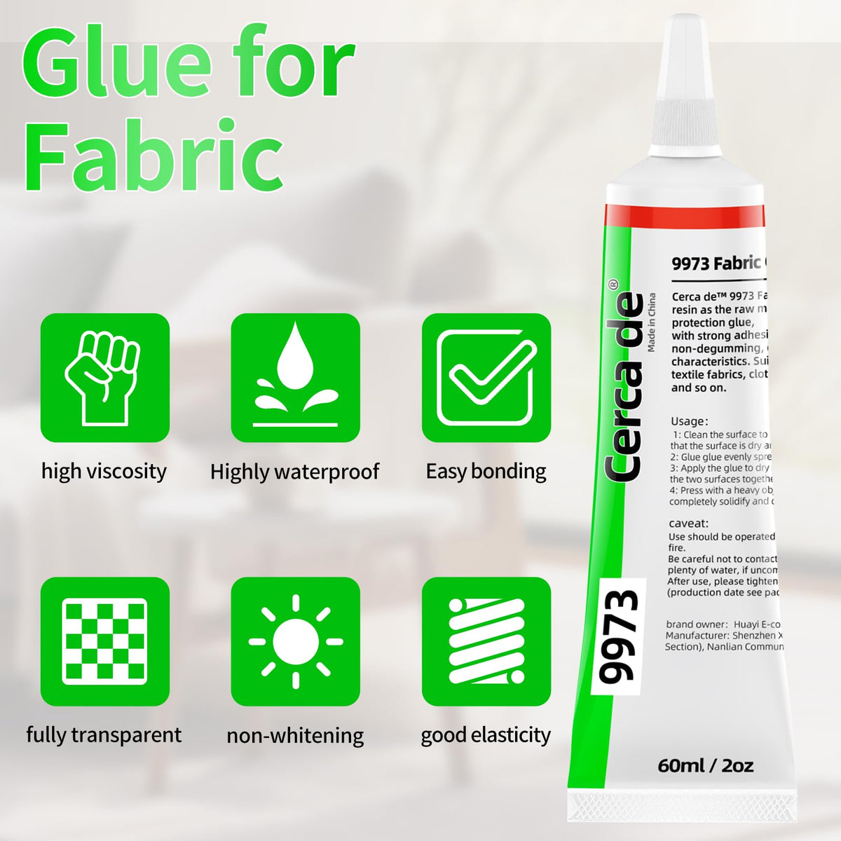 Fabric Glue，Mighty mend Liquid Stitch Fabric Adhesive，Permanent，Clear，Strong, Waterproof Washable for Repair and Patch, Clothes, Clothing Bonding 2oz。