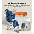VOCIC Upgrade Electric Chair Lift with Wheels, Get Up from Floor, Portable Lift Assist Devices for Elderly, Includes 2 Types Suction Cups, Support Up to 300 LBS, No Assembly, AX10