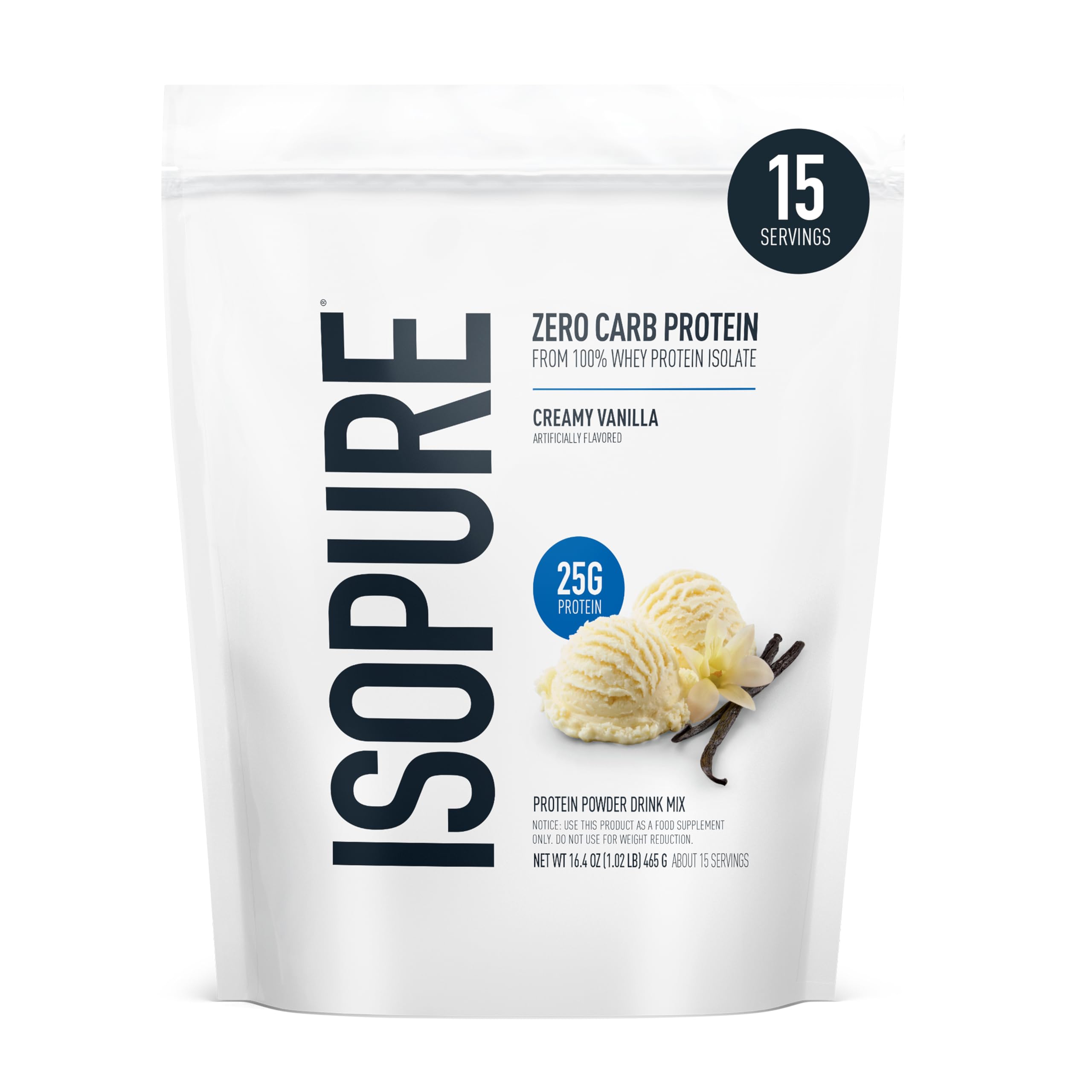 Buy now Isopure Zero Carb 100% Pure Whey Isolate Protein Powder, Lactose Free, Gluten Free, with Vitamins, Creamy Vanilla, 25g Protein Per Serving, 1 Lb, 15 Servings (Packaging May Vary) Creamy Vanilla 1 Pound (Pack of 1) at indiglob india