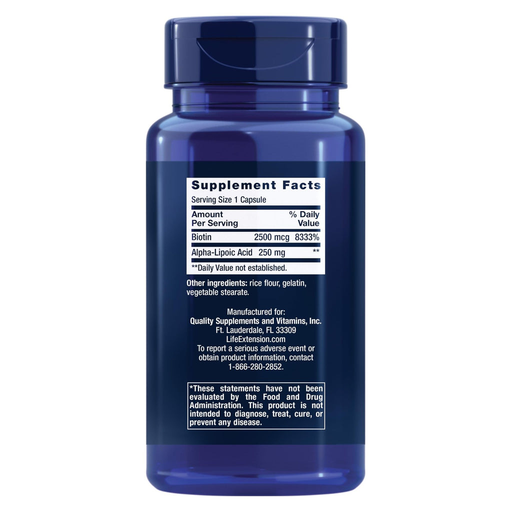 Life Extension Alpha-Lipoic Acid with Biotin, 60 Capsules