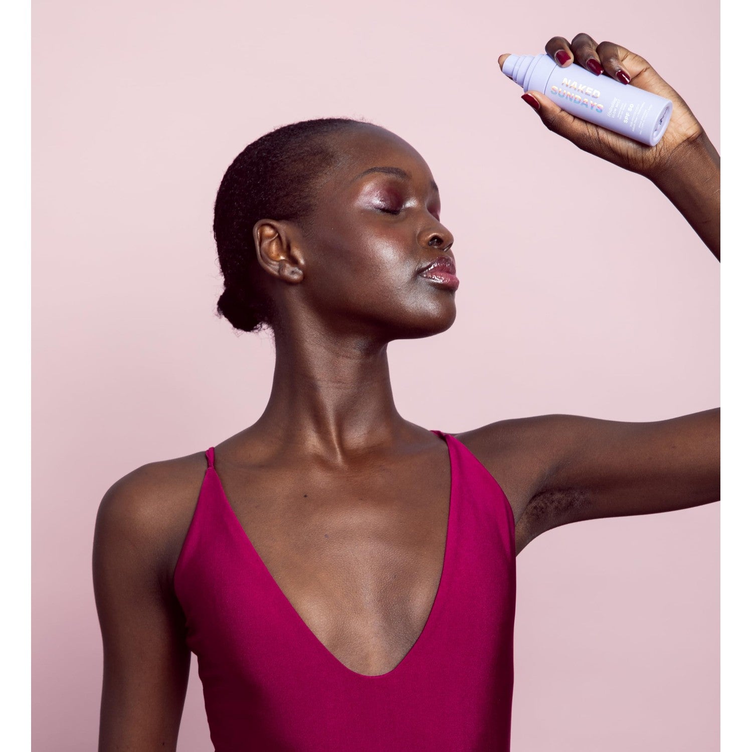 Naked Sundays SPF 50 Hydrating Glow Sunscreen Mist for Face, 75ml | No White Cast, makeup setting spray with Hyaluronic Acid, Vitamin E, Kakadu Plum, Non-Greasy, Vegan & Cruelty-Free