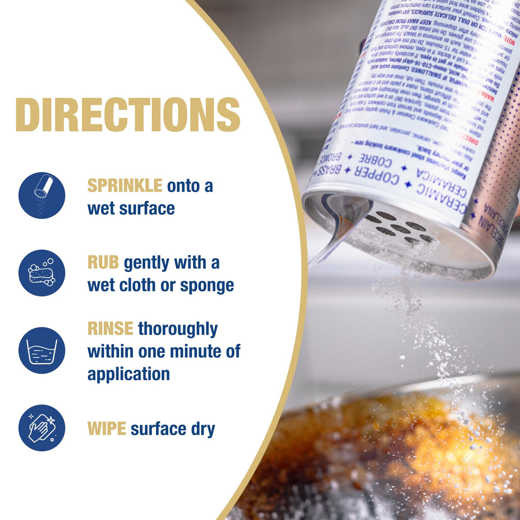 Bar Keepers Friend Cookware Cleanser & Polish (2 x 12 oz) Stainless Steel Cleaner & Degreaser for Pots, Pans, Bakeware & Grills - Removes Sticky Residue, Rust Stains & Lime Deposits
