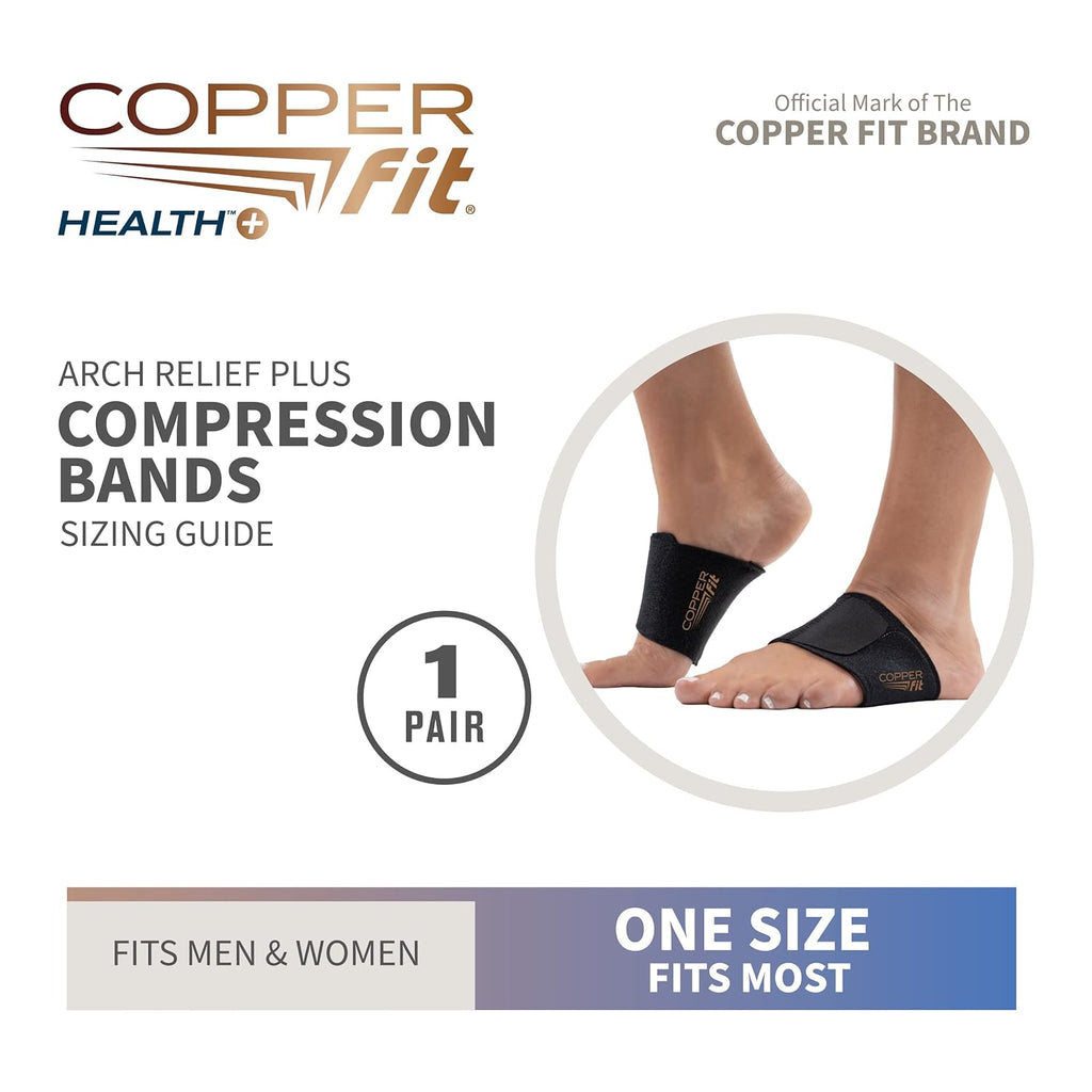 Buy now Copper Fit CFACBP Health Unisex Arch Relief Plus with Built-In Orthotic Support, Black at indiglob india