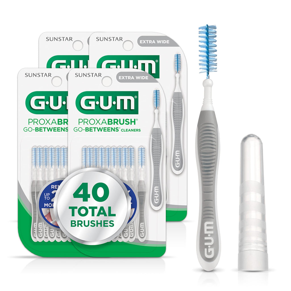 GUM Proxabrush Go-Betweens Extra Wide Interdental Brushes, 10 Count 4 Pack