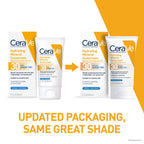 CeraVe Tinted Sunscreen for Face, Mineral SPF 30 Moisturizer, Medium, 1.7oz | Skin Care, Face Sunscreen, Hyaluronic Acid, Zinc Oxide, Titanium Dioxide, Sheer Tint, Healthy Glow, Blends Seamlessly