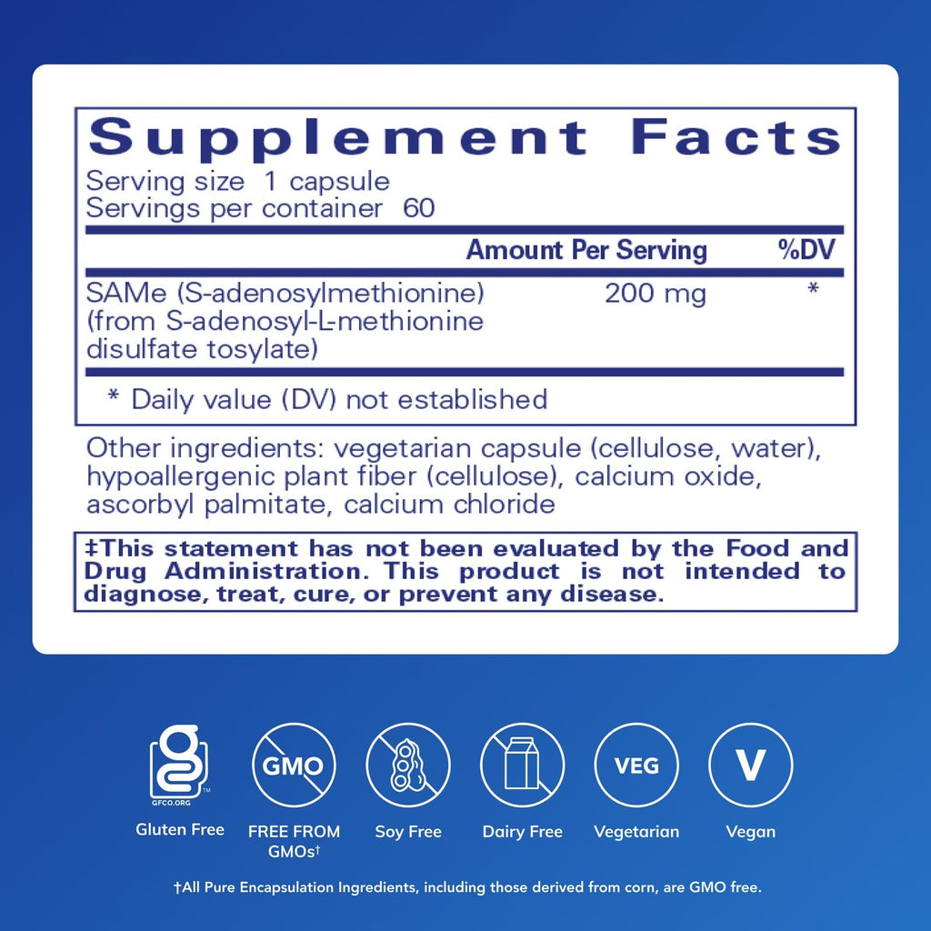 Pure Encapsulations Same S-Adenosylmethionine, 60 Capsules