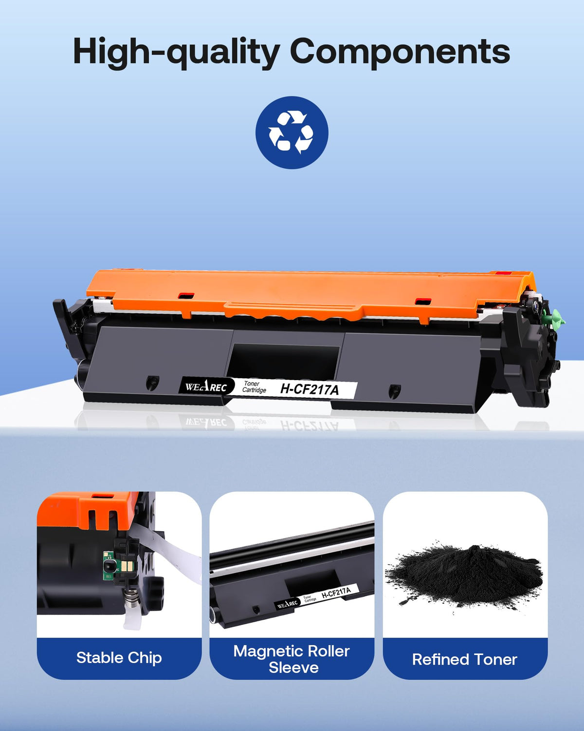 WEAREC Compatible Toner Cartridge Replacement for HP 17A CF217A with LaserJet Pro MFP M130a M130fn M130fw M130nw LaserJet Pro M102a M102w(Black, 2-Pack)