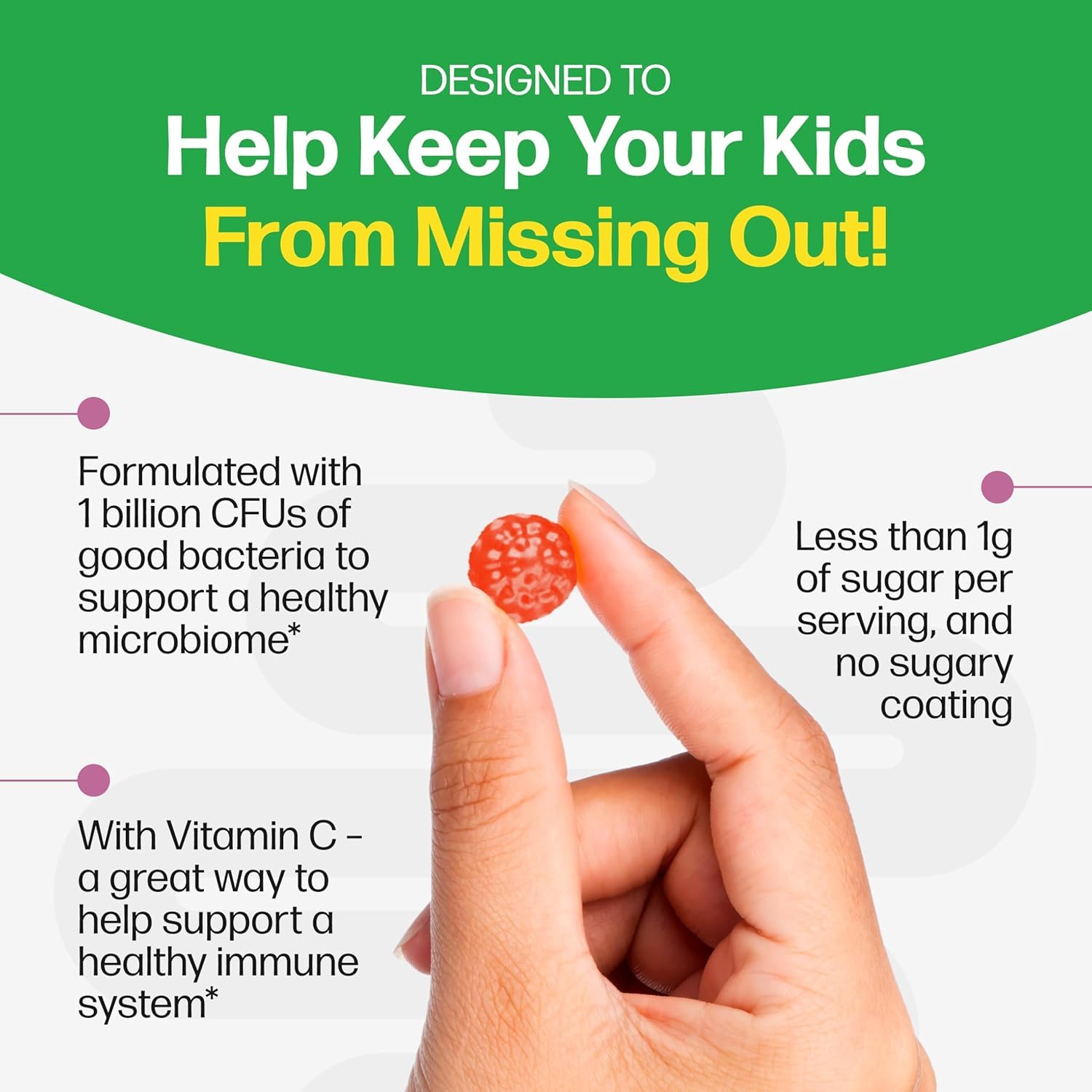 Culturelle Kids Probiotic + Veggie Fiber Gummies, Ages 3+, Berry, 60 Count | From the #1 Pediatrician-Recommended Brand± Promotes Digestive Gut Health & Immune Support* for Children, with Vitamin C