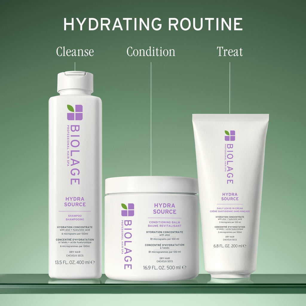 Biolage Hydra Source Shampoo – For Dry Hair | Aloe vera, hyaluronic acid, vegan, paraben-free, softens, moisturizes, adds shine
