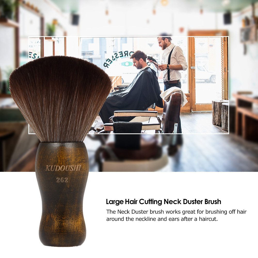 Buy now Anself Large Hair Cutting Neck Duster Brush Professional Barber Natural Fiber Wooden Handle Cutting Kits Type1 at indiglob india