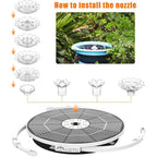 Buy now AISITIN 3.5W Solar Fountain Pump, LED Lighting Solar Water Pump Floating Fountain with 6 Nozzles, 1500mAh Battery Backup for Bird Bath, Fish Tank, Pond or Garden Decoration Solar Aerator Pump at indiglob india