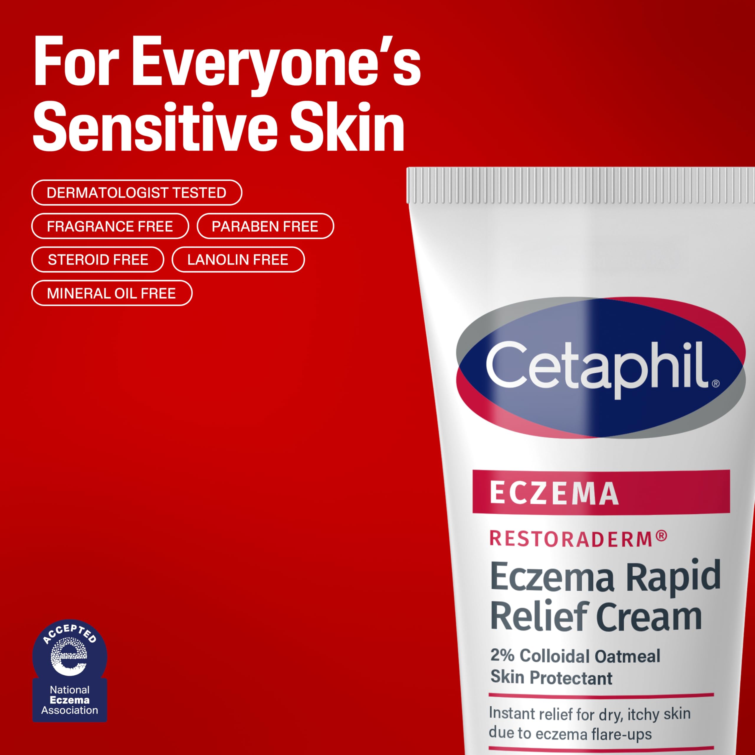 Buy now CETAPHIL ECZEMA RESTORADERM FLARE-UP RELIEF CREAM, For Eczema Prone Skin, 8 oz, Barrier Repair, 48 Hour Hydration, 2% Skin Protectant Colloidal Oatmeal, Steroid Free at indiglob india
