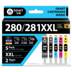 Smart Ink Compatible Ink Cartridges Replacement for Canon 281 280 PGI-280XXL CLI-281XXL (5 Combo Pack) to use with Canon Printers Pixma TR8520 TS9120 TS6120 TR8620 TR8620a TS6320 TR7520 PGBK/BK/C/M/Y