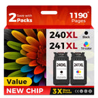 240XL 241XL Ink Cartridge Replacement for Canon 240 241 XL Combo Pack