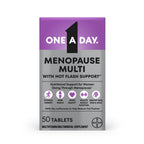 One A Day Women's Menopause Multivitamin, Menopause Support, 50 Count | Soy Isoflavones for hot flash support (3), Convenient daily tablet, For women 50+
