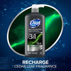 Dial Men 3-in-1 Body, Hair and Face Wash, Recharge, 23 Fl Oz, 3-Pack | Total 69 Fl Oz, clean rinse technology, moisturizing formula, includes 3 bottles, rich lather, suitable for daily use