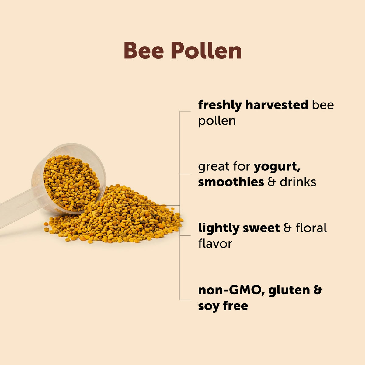 Micro Ingredients Bee Pollen Granules, 2 lb Bulk Supply, Raw Superfood