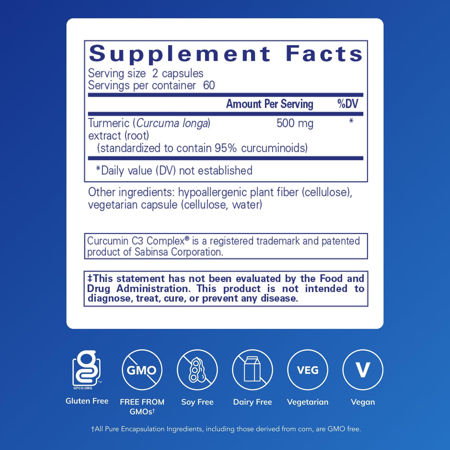 Pure Encapsulations Curcumin, 120 Capsules | 500 mg, Supports Joint Health and Liver Health*, Curcuma Longa Capsule, Non-GMO and Vegan