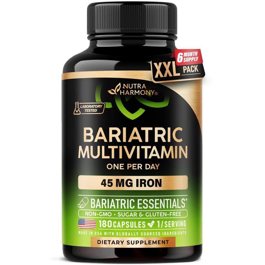 Bariatric Multivitamin with Iron 45mg - 21in1 Bariatric Complex - 90 Caps | Bariatric Vitamins for Women & Men - Lab Tested - Gastric Sleeve Support - Free of Sugar, Gluten & Soy - 1/Day