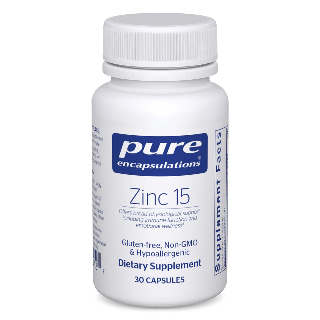 Pure Encapsulations Zinc 15 mg, 30 Capsules | Zinc Picolinate Supplement for Immune System Support, Growth and Development, Supports a Healthy Mind Set*