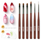 Beetles Acrylic Nail Brush Set, 3Pcs Size 6/10/14 for Acrylic Powder | Includes 3 Size Brushes with a Steel Cleaning Comb for Acrylic Powder Application, Extensions, and 3D Carving DIY Nail Art