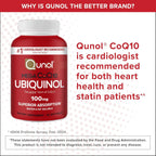 Qunol Mega Ubiquinol CoQ10 100mg, Superior Absorption, 120 Softgels | #1 Cardiologist Recommended Supplement for Heart Health, Coenzyme Q10 Supplement to support Vascular Health & Cellular Energy