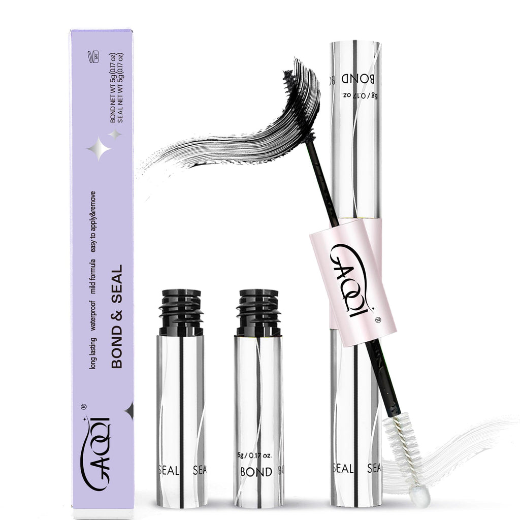Lash Cluster Glue, Waterproof Bond and Seal Lash Glue, Black - 10ml | Strong Hold 3-7days, Latex-free & Formaldehyde-free, Waterproof, For Cluster/ Individual/ Strip Lashes, Easy to Use