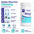 Bleach Tablets for Laundry & Household Cleaning – 40 Count Fast Dissolving Bleach Tabs for Washer, Toilet, Bathroom & Kitchen – Liquid Bleach Alternative – GuardH