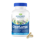 RidgeCrest Herbals ClearLungs Extra Strength Lung Health Support 60 Ct | 30 Servings, 13 Unique Herbs, Natural Nasal Support, Respiratory Comfort, 50% more than Classic with Availablend