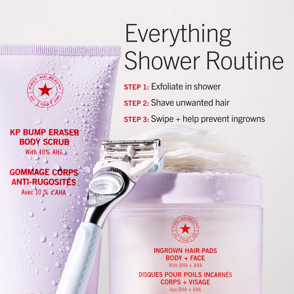 First Aid Beauty Ingrown Hair Pads Aftershave Treatment to Help Prevent Razor Bumps, Exfoliate Underarms & Bikini Area, Sensitive Skin