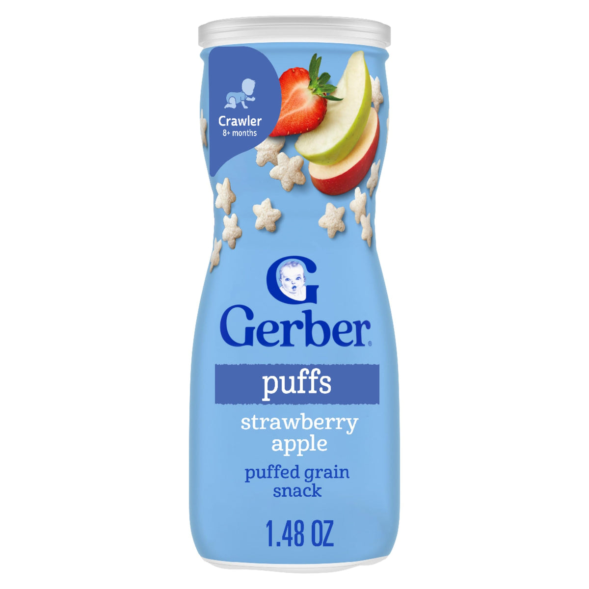 Gerber Stage 3 Strawberry Apple Puffs, 1.48 Oz, 6 Pack