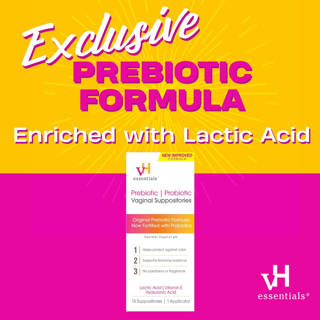 Buy now vH essentials Prebiotic PH Balanced Vaginal SuppositoriesBox, Original Version, 15 Count at indiglob india