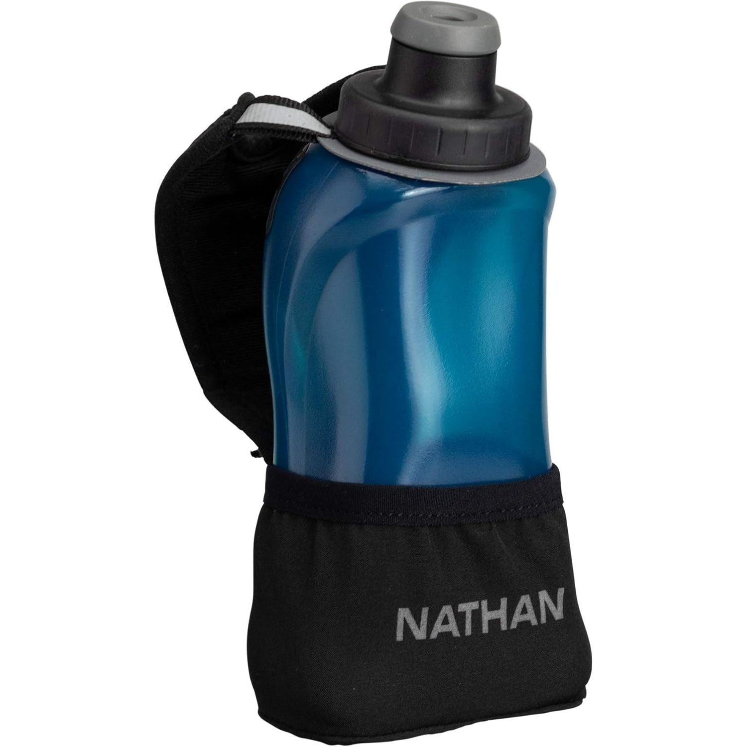 Buy now Nathan Running Handheld Water Bottle Adjustable No-Grip Quick Squeeze Lite Hand Strap. 12 oz Insulated Water Bottle. Reflective Hydration Black Marine Blue 12oz at indiglob india