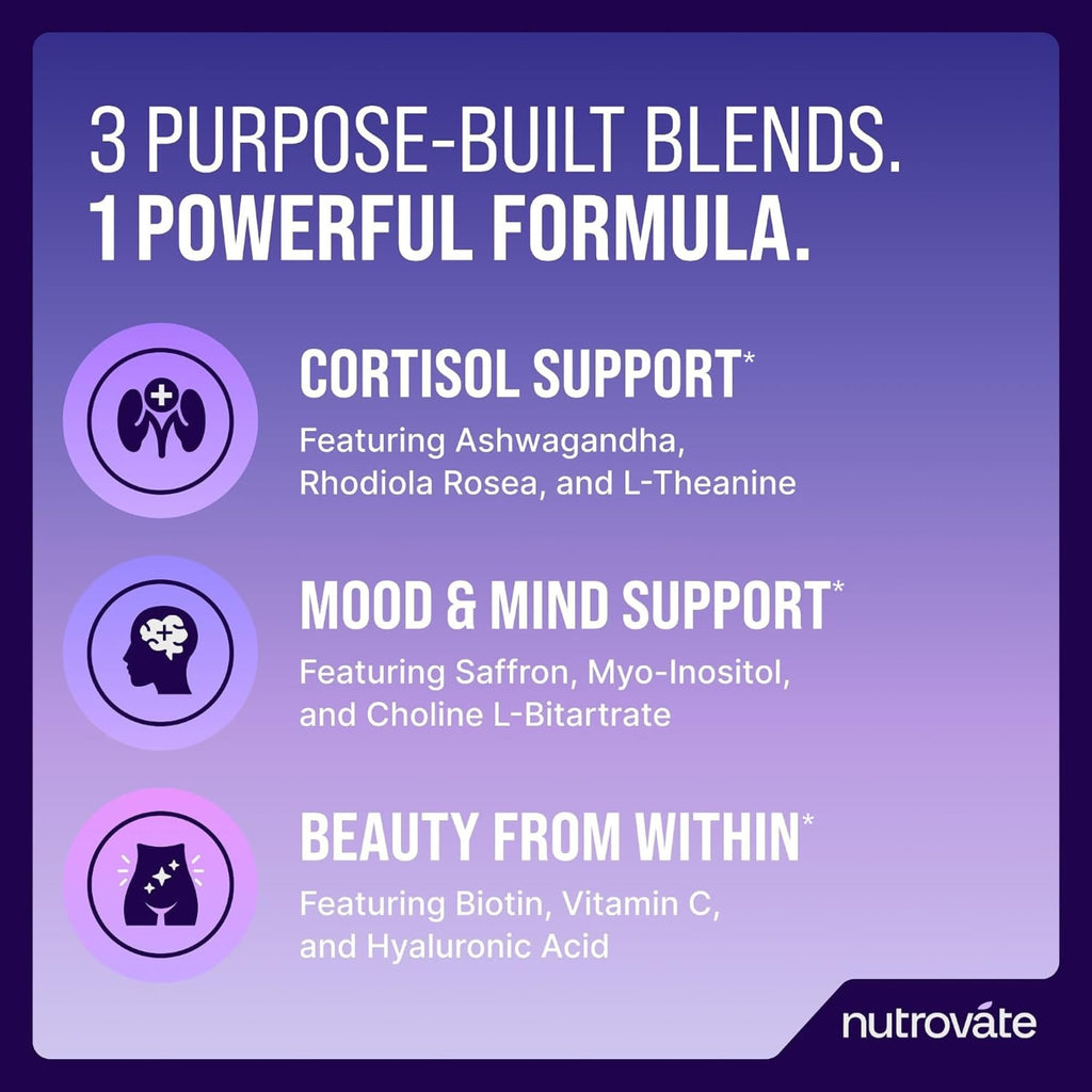 Cortisol Supplement for Women with Rhodiola Rosea, Ashwagandha, & Magnesium