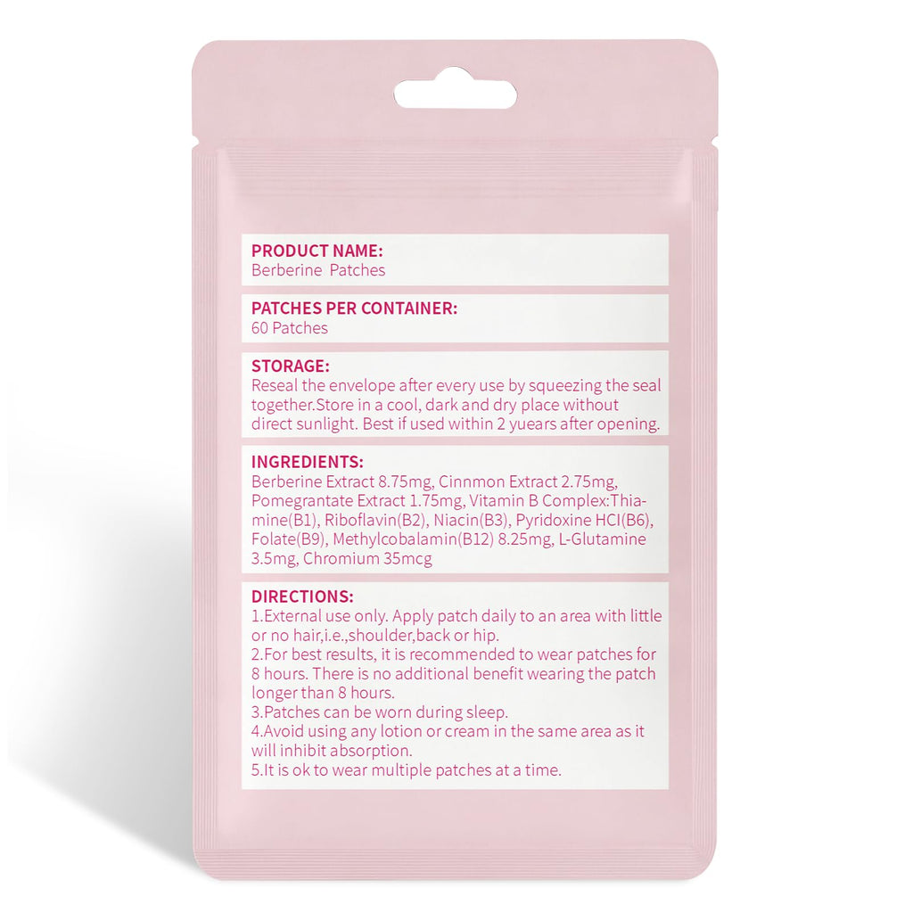 GLPLUS-1 Patches, Berberine Patches for Women & Men-8X Advanced Natural Formula with L Glutamine, Chromium, Pomegranate and Cinnamon- 60 Count (60 Days Supply)-01