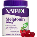 Natrol Melatonin 10 mg Gummies, Sleep Support for Adults, 90 Gummies | Supplement to Fall Asleep Faster & Stay Asleep Longer, Wake Up Refreshed, 100% Drug-Free, Strawberry-flavored, 45 Day Supply