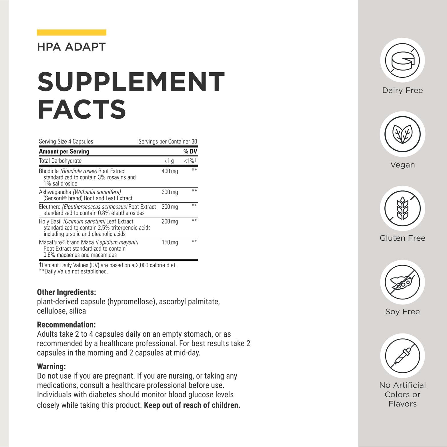 Integrative Therapeutics HPA Adapt - Adaptogenic Supplement for Stress Support* - Includes Ashwagandha, Rhodiola & Other Adaptogenic Herbs* - Vegan, Dairy-Free & Gluten-Free - 120 Capsules