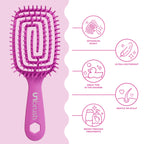 FHI Heat UNbrush Flex Detangling Brush - Ultra Flexible Hairbrush | DuoFlex Anti-Static Bristles for Removing Tangles, Massaging Scalp & Faster Styling - Pain-Free Hair Brush Detangler