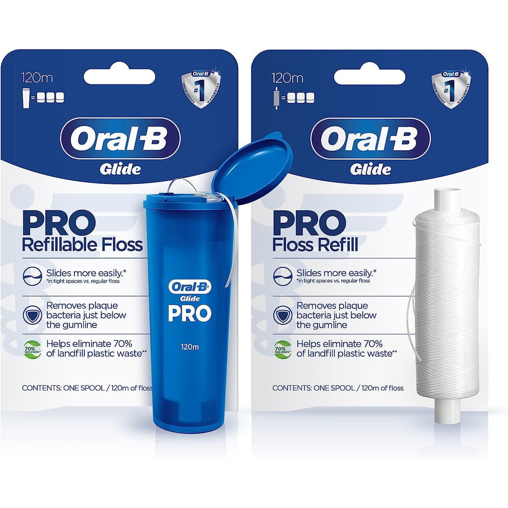 Buy now Oral-B Glide PRO Refillable Dental Floss Starter Kit + Refill, 240m at indiglob india
