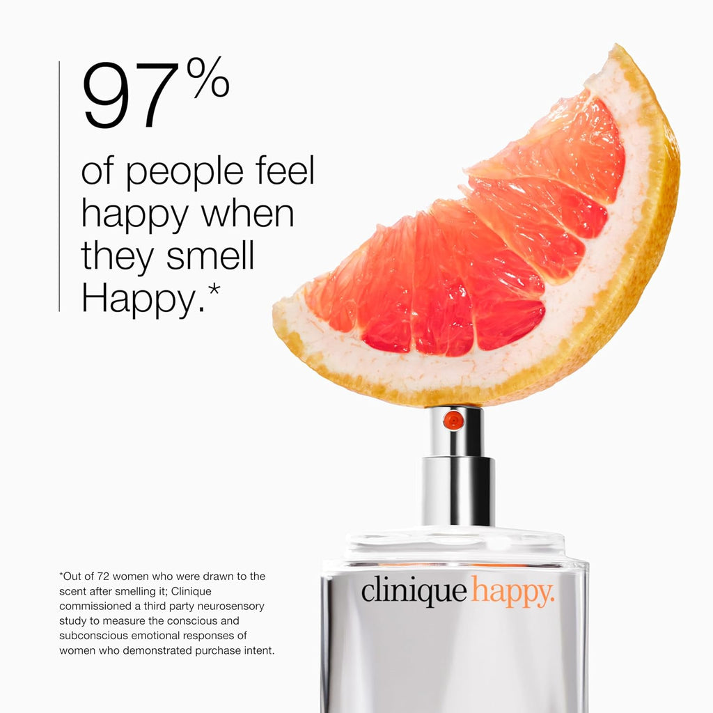 Buy now Clinique Happy Eau de Parfum Spray | Notes of Grapefruit, Bergamot, Hawaiian Wedding Flower + Spring Mimosa | Perfumes for Women at indiglob india