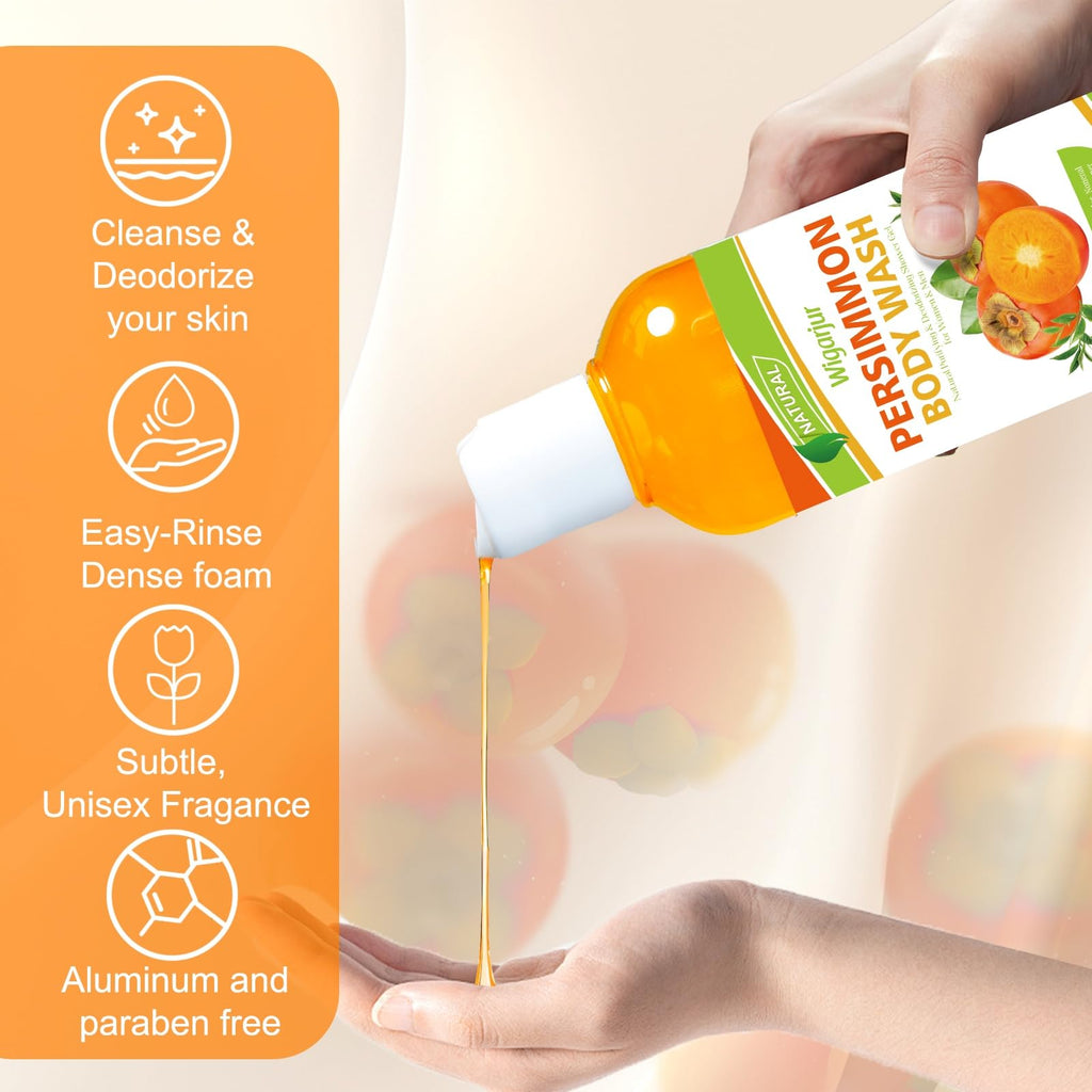 Persimmon Body Wash for Body Odor Control, Age-Related Odor Cleanser