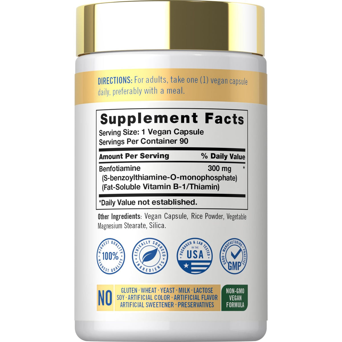 Carlyle Benfotiamine 300mg | 90 Capsules | Fat Soluble Vitamin B1 Thiamine